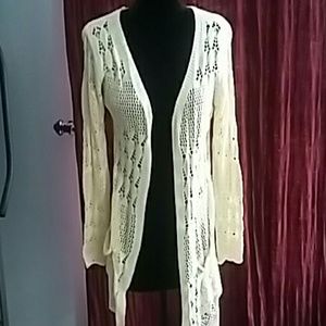 Cream colored open cardigan